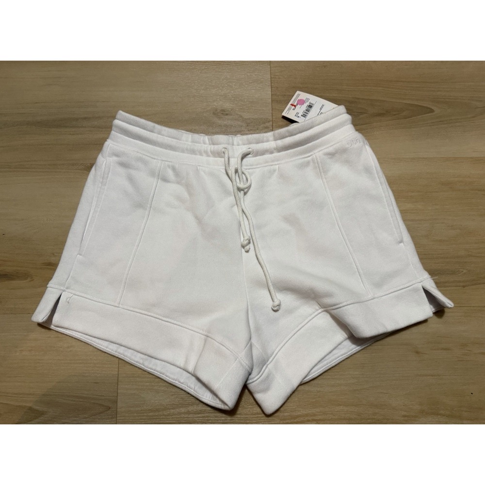 DSG Classic Fleece Mid-Rise Short Pocket Drawstring Women's Size Small White New